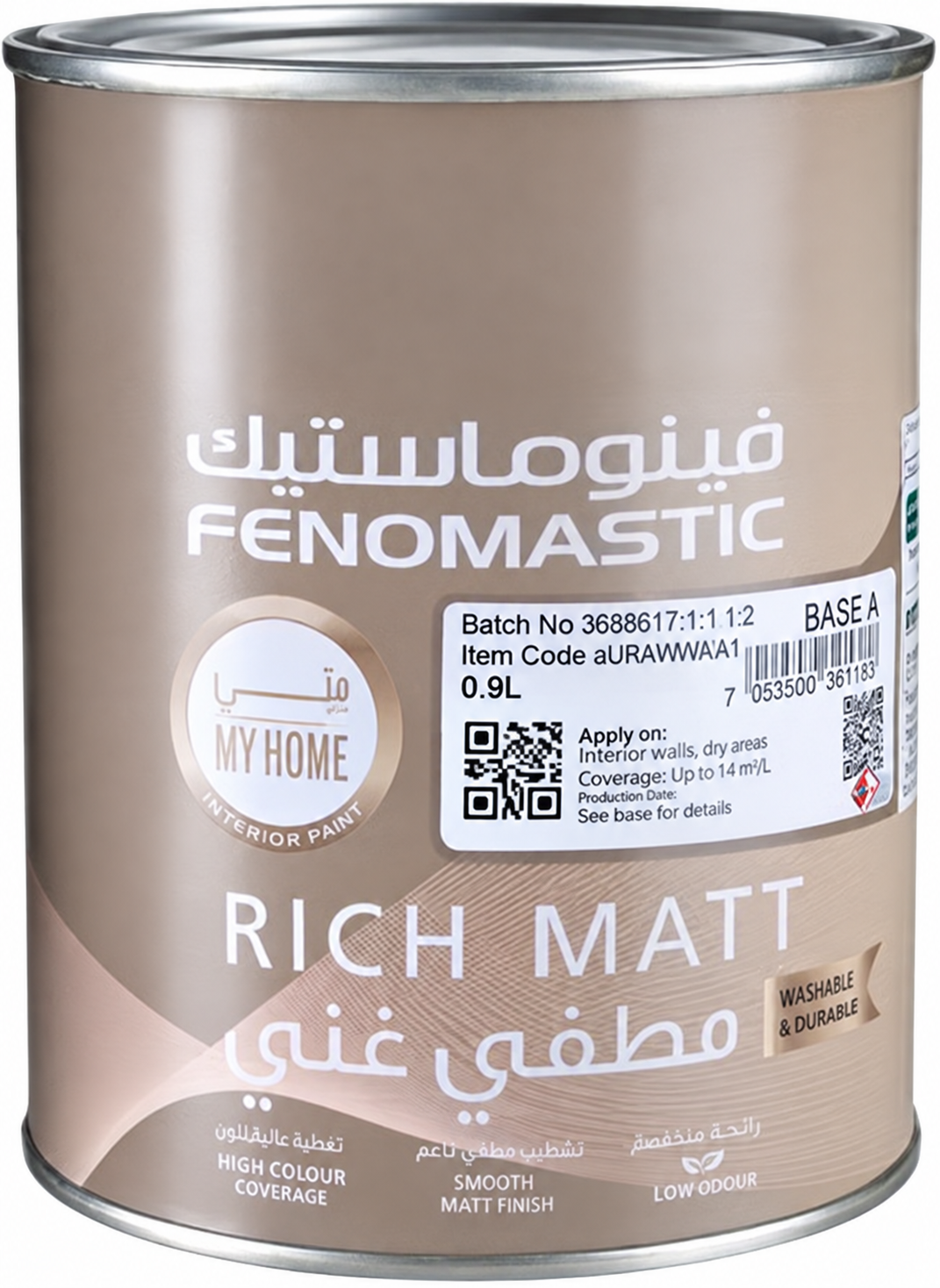 Fenomastic Rich Matt, Base A, 0.9L Emulsion Paint